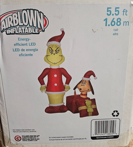 Gemmy5 5ft grinch max - gemmy5.5ft, w/