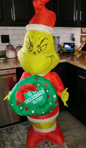 Grinch with wreath christmas - with,
