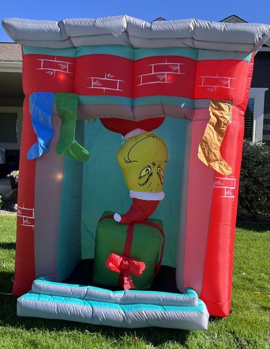 Gemmy the grinch - grinch, fireplace