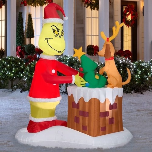 Grinch scene chimney 5ft - chimney, 6.5ft
