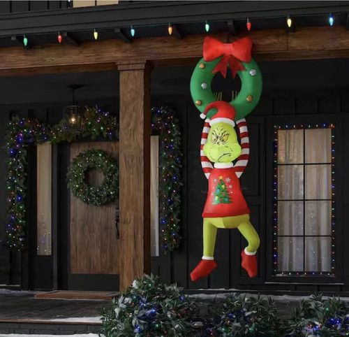 Gemmy the grinch hanging - grinch,
